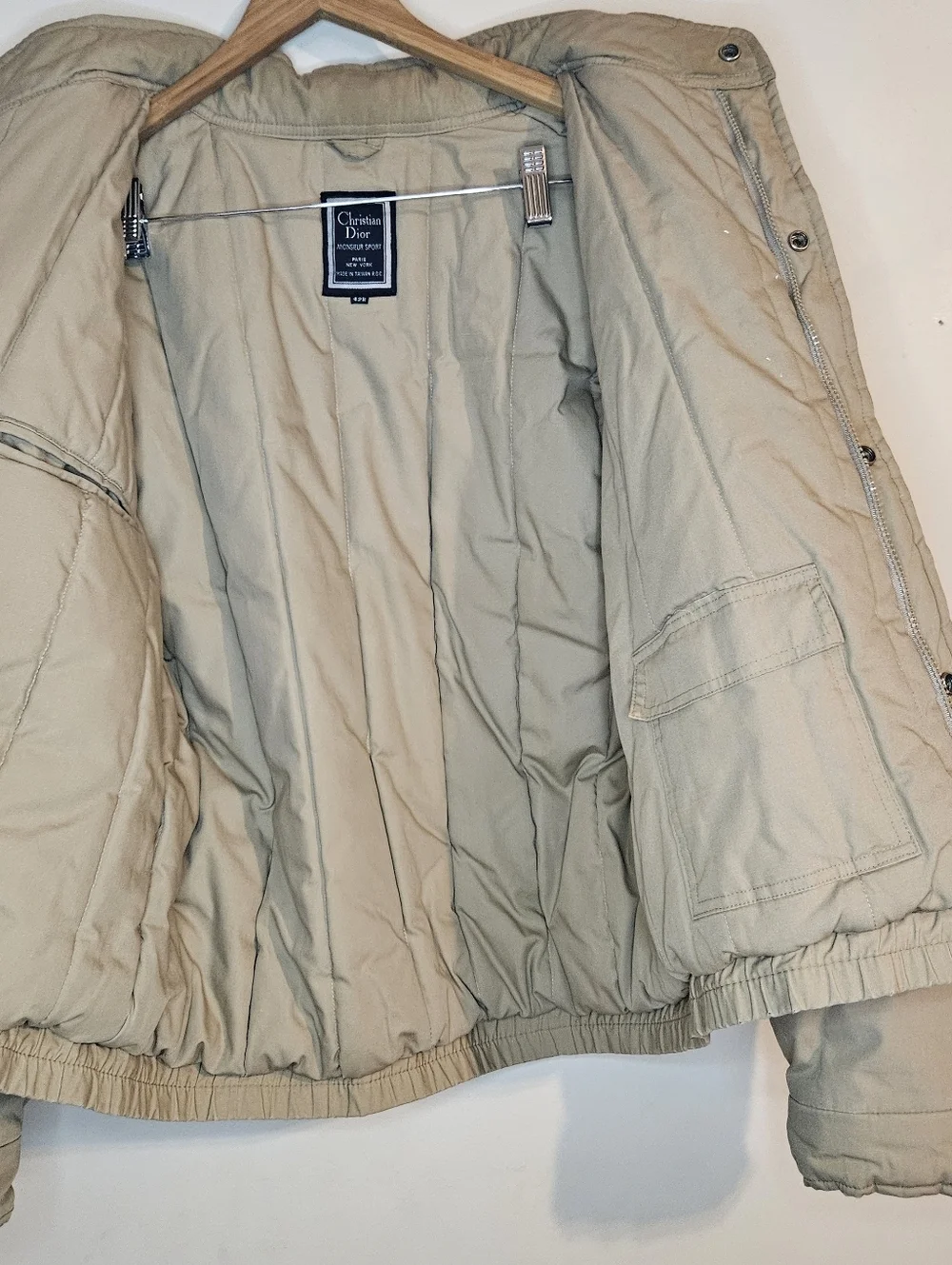 Vintage Christian Dior Monsieur Sport Utility Jacket Khaki Beige Size 42R